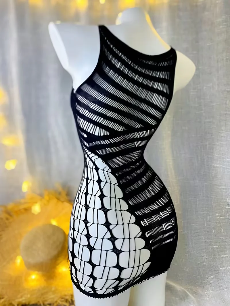 Sexy Hollow-Out Knit Beach Cover-Up Dress