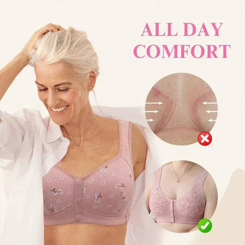 New Anti Sagging Button Up Cooling Cotton Bra