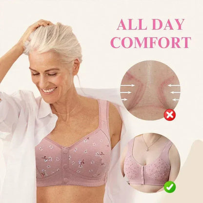New Anti Sagging Button Up Cooling Cotton Bra