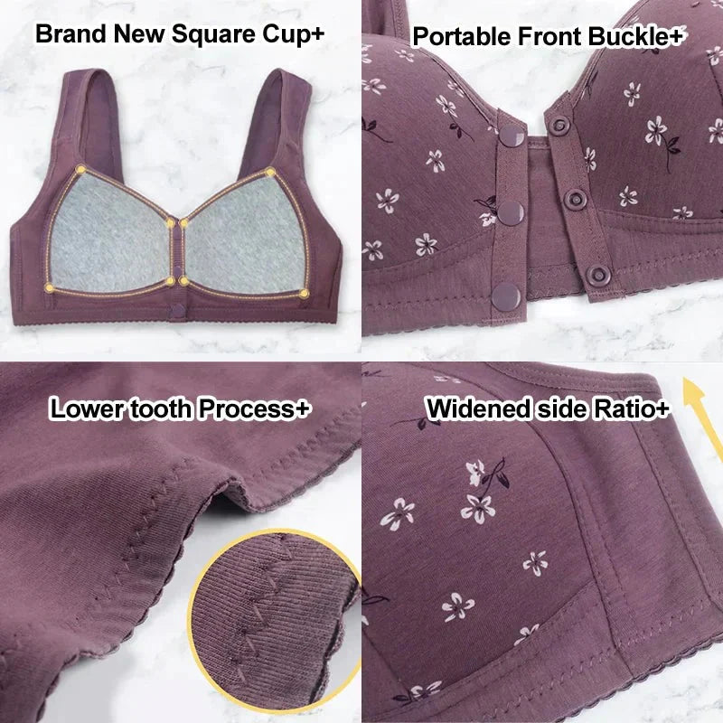 New Anti Sagging Button Up Cooling Cotton Bra