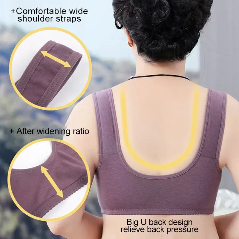 New Anti Sagging Button Up Cooling Cotton Bra