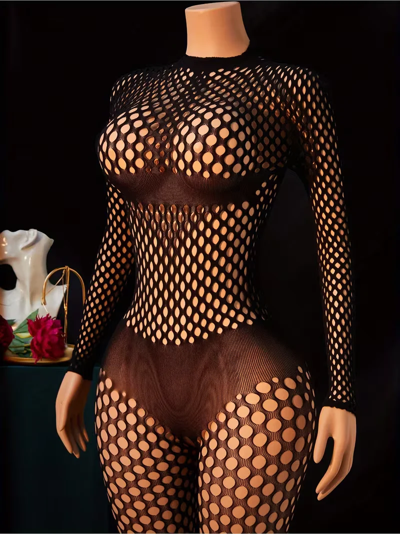 Plus Size Sheer High-Elasticity Bodysuit