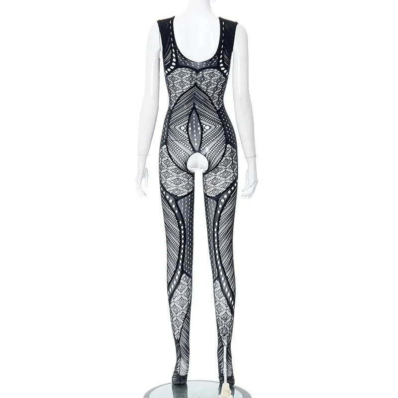 Women's Hollow Out See-Through Midnight Body Stocking