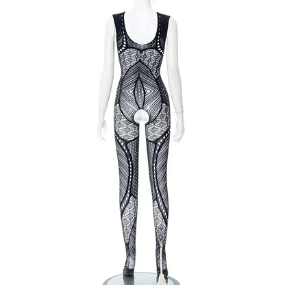 Women's Hollow Out See-Through Midnight Body Stocking